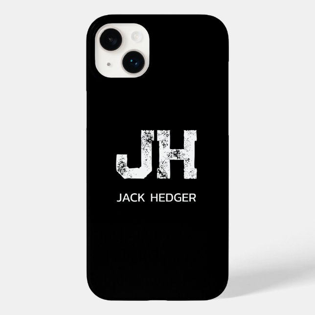 MINIMALIST WHITE TWO LETTER MONOGRAM NAME BLACK (Verso)