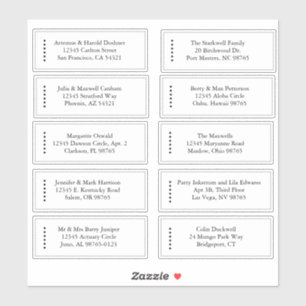 Mínimalista-1 Folha B&W de 10 Etiquetas de Endereç