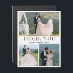minimalista 3 fotos obrigado de casamento<br><div class="desc">obrigado elegante você minimalista três fotos colagem imã de casamento</div>
