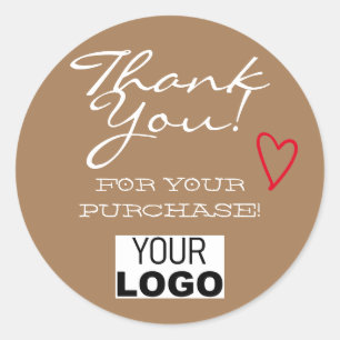 Minimalista Castanho Obrigado Etiquetas Logotipo d