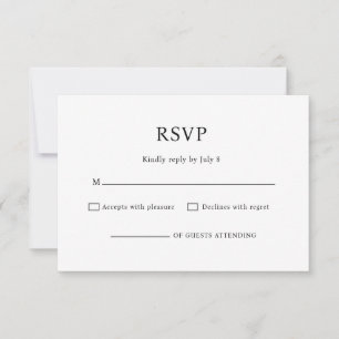 Minimalista Chic Convite de Resposta de Casamento