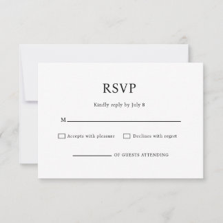 Minimalista Chic Convite de Resposta de Casamento