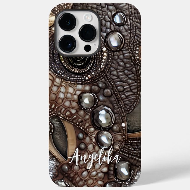 Minimalista de Abstrato de Couro Faux Personalizad (Verso)