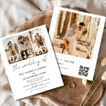 Minimalista de Orçamento O Casamento do Código QR<br><div class="desc">O Casamento do Código QR Elegante Moderno,  Quatro (4) Colagem de Fotos e Grande Convite Minimalista de Casamento de Data. Os cartões de convite para o casamento contêm uma tipografia moderna que é elegante,  simples e moderna para usar depois de você celebrar o dia de casamento simples e minimalista.</div>