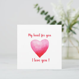 Minimalista eu te amo o coração vermelho