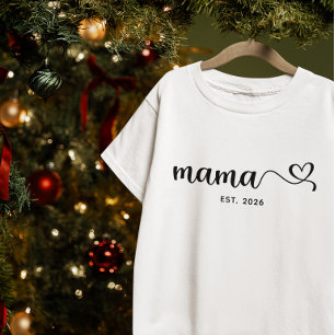 Minimalista Mamãe Rascunho Coração Swash