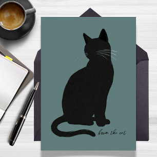 Minimalista Moderno do Cartão Cat Flat