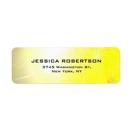 Minimalista moderno elegante liso legível amarelo etiqueta endereço de retorno