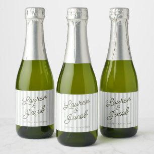 Minimalista Moderno Listras Verdes Casamento Mini