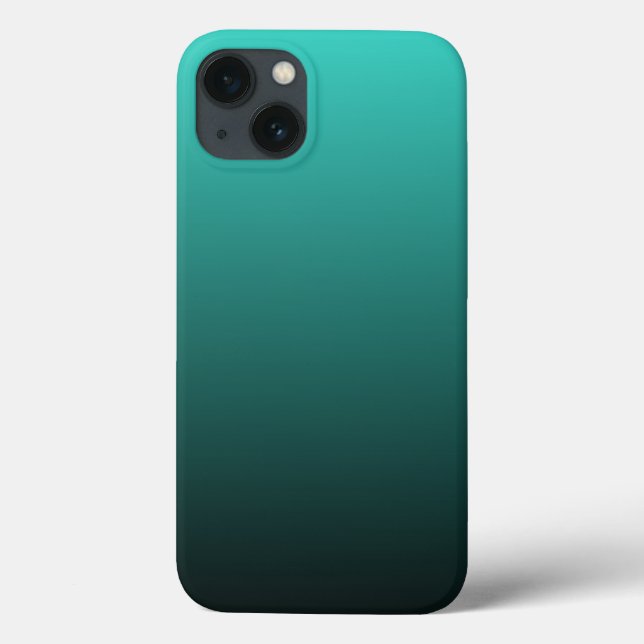 Minimalista Moderno Turquesa Ombre Preto (Verso)