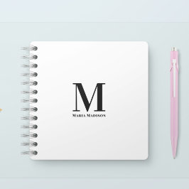 Minimalista Monograma Preto e Branco Simples