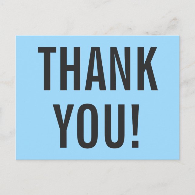 Minimalista "OBRIGADO!" Cartão Postal (Frente)
