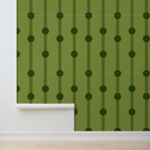 Minimalista Pontos e Listras Geométricas Verde Esc