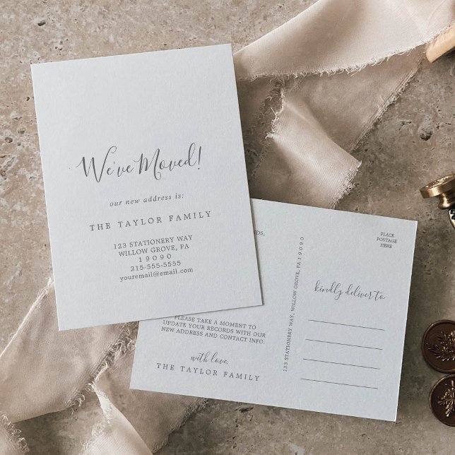 Minimalista Prata Mudamos Anúncio de Mudança (Criador carregado)