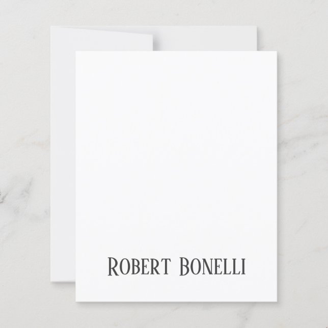 Minimalista Preto & Branco Simples Papel Moderno S (Frente)