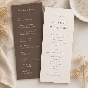 Minimalista Programa de Serviço de Casamento Marro