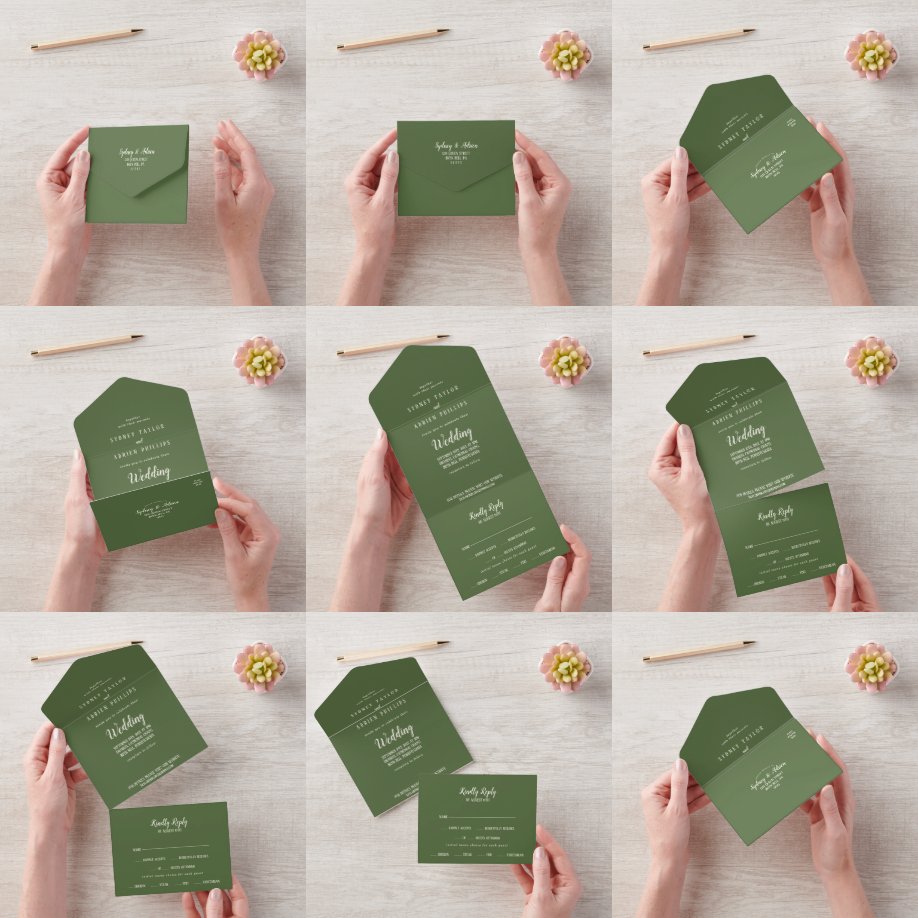 Minimalista simples Casamento de sábio escuro