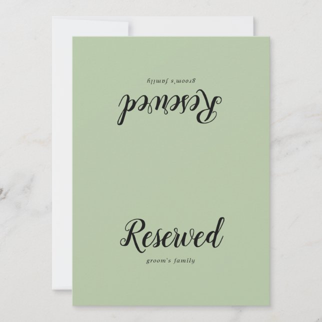 Minimalista Simples|Sage Wedding Sign Reserved Sig (Frente)