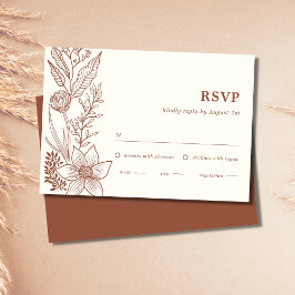 Minimalista Terracotta Burnt Orange Wedding RSVP