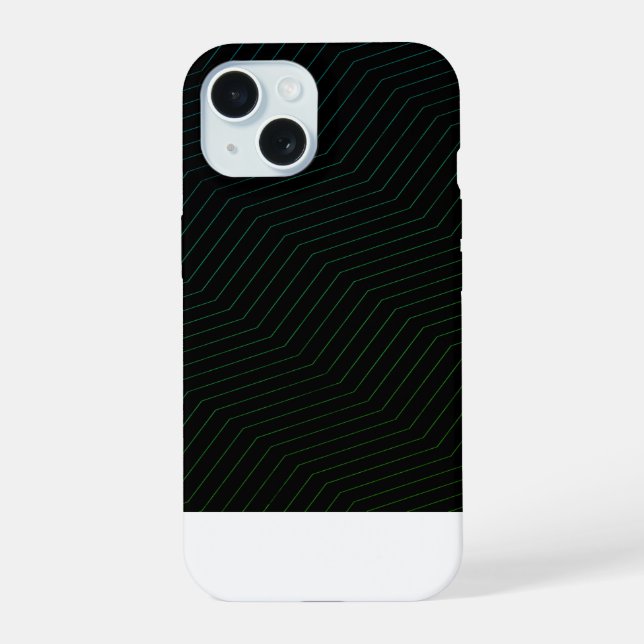 Minimalista Verde Esmeralda Zig Zag Geométrico Mod (Verso)