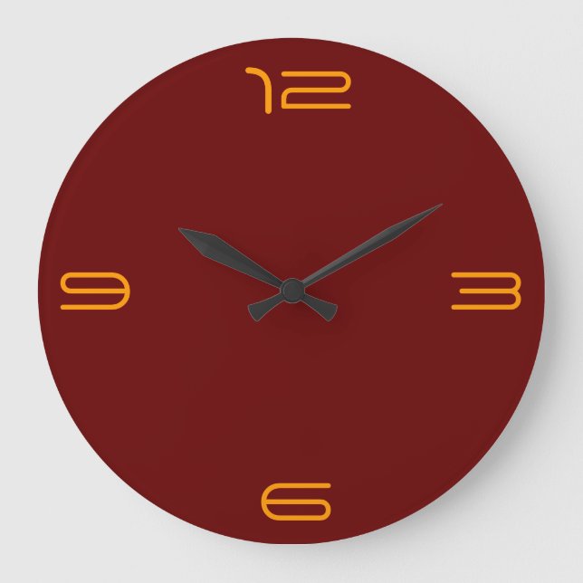 Minimalista vermelho/ Dourado > Relógios de parede (Frente)