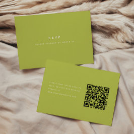 Minimalistic Bright Green Wedding RSVP QR Code