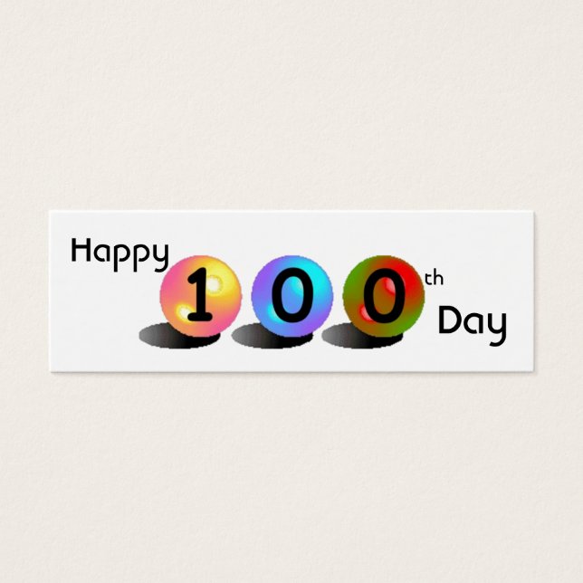 Minimarcador personalizável "Feliz 100º Dia" (Frente)