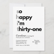 Mínimo 31º Aniversário Convite Tema Moderno