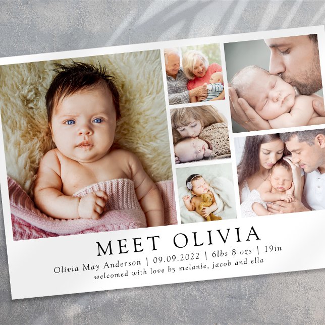 Mínimo 6 Foto Olá, Bebê, Anúncio de Nascimento (Criador carregado)