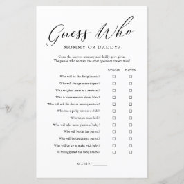 Mínimo adivinha quem Mamãe ou jogo de Pai