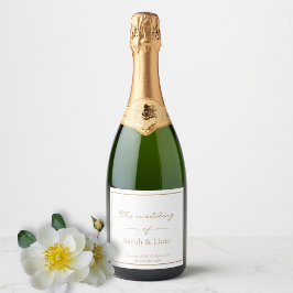 Mínimo Chic | Garrafa de casamento branca e Ouro
