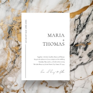 Mínimo convite para casamento preto e branco