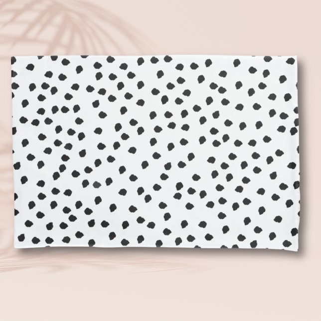 Mínimo Dalmaciano Mancha Simples e Moderna Cuta (Minimalist Dalmatian Spots Simple Modern Cute Pillowcase)