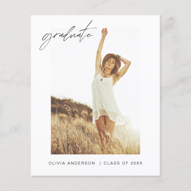 Mínimo de Foto de Anúncio de Graduação de Orçament (Frente)