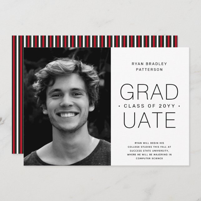 Mínimo de Foto de Anúncio de Graduação de Orçament (Frente/Verso)