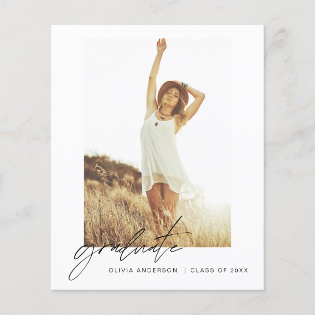 Mínimo de Foto de Anúncio de Graduação de Orçament (Frente)