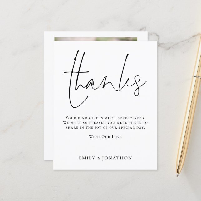 Mínimo de Obrigados Fotográficos de Casamento 3 de (Frente/Verso In Situ)