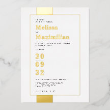 Mínimo de ouro branco preto simples casamento ousa