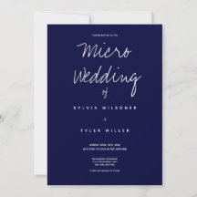 Mínimo de Tipografia Azul Escura Micro Casamento