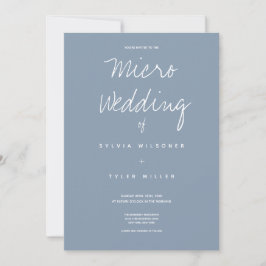 Mínimo de Tipografia Branca Azul Micro Wedding