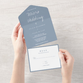 Mínimo de Tipografia Branca Azul Micro Wedding