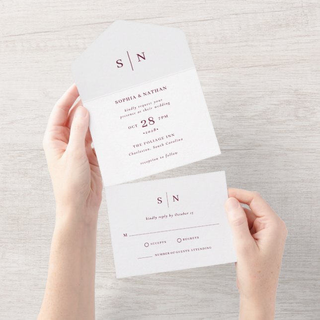 Mínimo e Chic | Casamento Burgundy e Branco (Aba destacável)