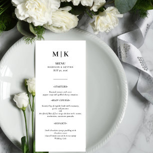 Mínimo e Chic Menu Casamento Negro e Branco