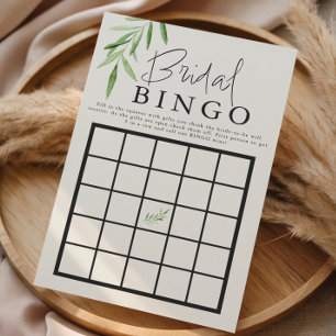 Mínimo Elegante Aquarela Verde Bingo Bridal