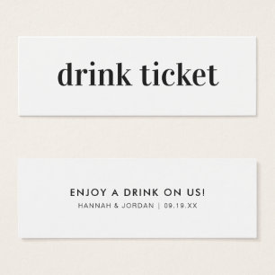 Mínimo Moderno   Bilhete De Bar De Casamento