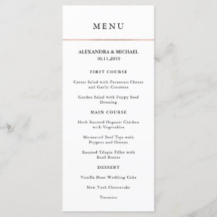 Mínimo Moderno Faux Rosa Dourado Border Menu