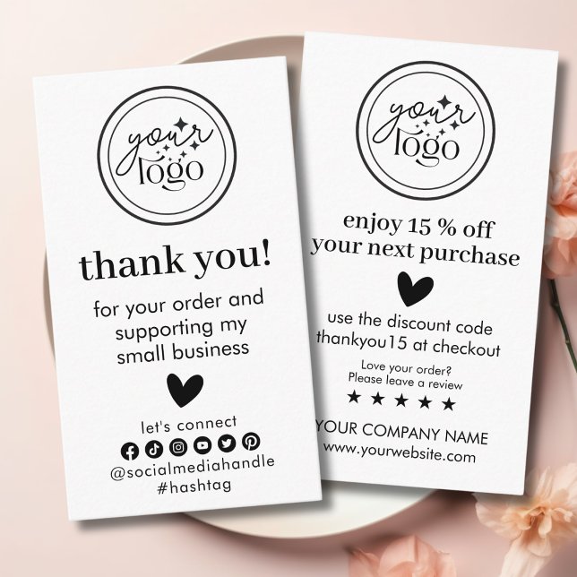 Mínimo Moderno Obrigado Pela Inserção Do Pedido (Modern Minimal Business Thank You insert)