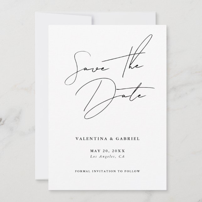 Mínimo Moderno Salvar o Convite de Data (Verso)