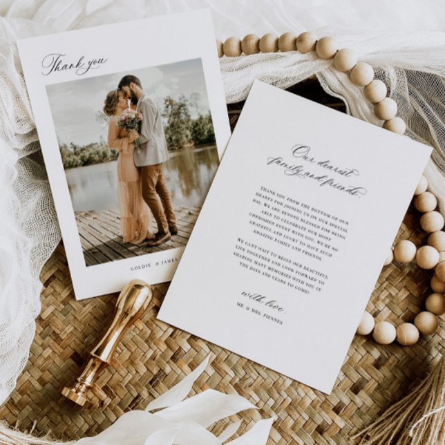 Mínimo Obrigado Cartão de Anúncio de Foto de Casam (Criador carregado)