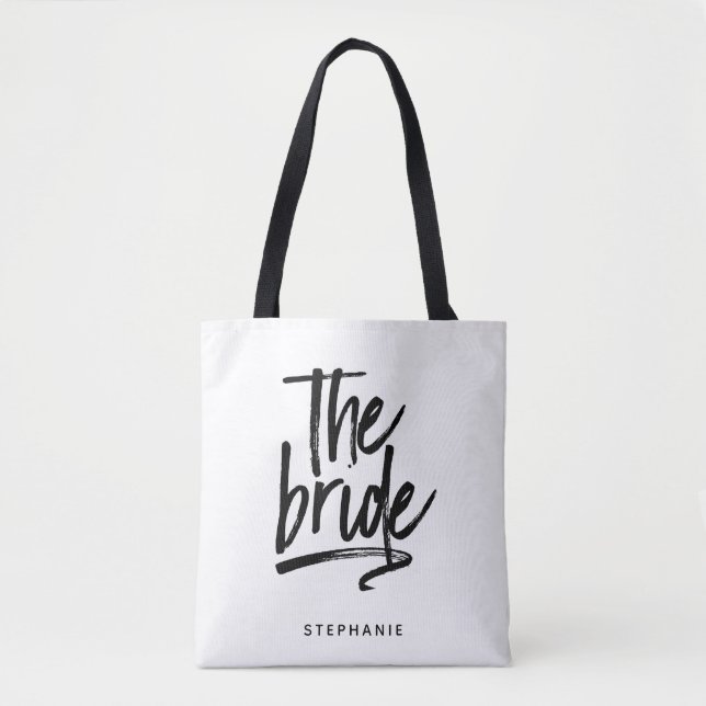 Mínimo Personalizado A Bag Bride Tote (Frente)